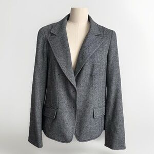 Worth Women’s 3 Button Wool Blazer Minimalist Jacket Size 12 Or Large Classic